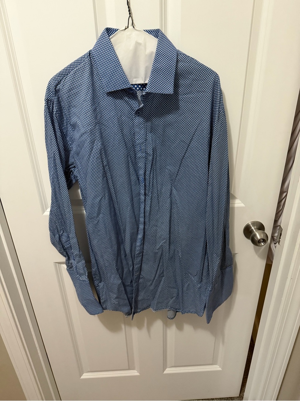 Bar III Blue Micro-Check Dress Shirt